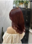 《ブリーチなし》ボルドーブラウン