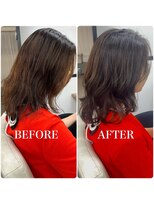 ヘアーアートシフォン 池袋西口店(Hair art chiffon)&nbsp;オリーブグレー/クラゲヘアー/黒髪/小顔/白髪ぼかし/髪質改善
