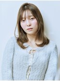 シースルーバングのまろみミルクティーミディ