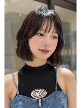 ロンドブルーム 天神大名店(Lond Bloom) 10代20代30代韓国ボブ小顔ネビージュボブルフ似合わせカット黒髪