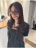 髪質改善＊ダークブラウン毛先レイヤーカット＊美髪【Zina三田】