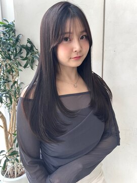 ザックラフィネ(ZACC raffine) レイヤーカット/ワンカール/縮毛矯正/マロンベージュ/前髪カット