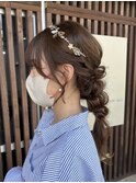 星華,ヘアセット,ヘアアレンジ,マロンベージュ,小顔,