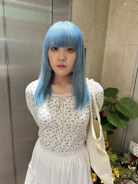 【maria】pale blue/ブリーチカラー/学割U24/前髪カット