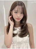 秋カラーブリーチなし韓国レイヤーハッシュカットロングp越谷