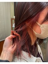 アメイジングヘアー 千歳店(AMAZING HAIR) イヤリングカラー/ベリーピンク/艶髪/ミディアムストレート
