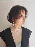 ミセスショート小顔カットショートボブシースルーバング