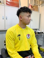 メリケンバーバーショップ フクオカ(MERICAN BARBERSHOP FUK)&nbsp;べリーショートダークアッシュニュアンスパーマ韓国マッシュ