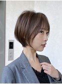 ★大人可愛いショートボブ20~30代 ベージュカラー