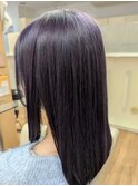 艶カラー透明感ラベンダーブラウン黒髪暗髪ストレートヘア