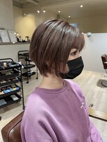 ハピエル ヘアークルー(HAPPYEL hair crew)&nbsp;20代30代ソフトウルフ肩ラインダブルカラーピンクカラー