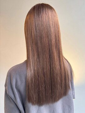 ナカオコアフュール(NAKAO COIFFURE) ラテベージュ ストレートヘア ダメージレスカラー ロング