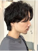 ニュアンスパーマ毛流れパーマセンターパートメンズカット銀座