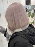 渋谷ブリーチカラータッセルボブ顔周りレイヤー切りっぱなしボブ