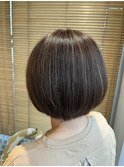 夏カラー白髪ボカシ×透明感グレージュ小顔カット30代40代50代