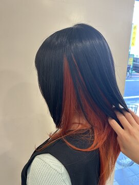 アズール 草加(azule) インナーカラー イヤリングカラー オレンジ