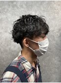 波巻きスパイラル 波巻きパーマ マッシュ メンズカット/葛西