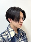 サンウォンヘア/毛流れセンターパート/ダークアッシュ/マッシュ