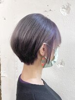 リッカ(RICCA)&nbsp;【アシメショートヘア】シルバーグレージュ×パープルガーネット