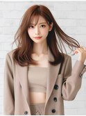 【髪質改善】前髪ありナチュラルレイヤー秋色くすみベージュ