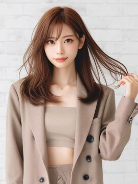 リンクミリ(Link mili) 【髪質改善】前髪ありナチュラルレイヤー秋色くすみベージュ