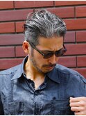 40代50代必見！白髪メンズのワイルドオールバックパーマスタイル
