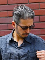 ガズル ハラジュク(GUZZLE HARAJUKU)&nbsp;40代50代必見！白髪メンズのワイルドオールバックパーマスタイル