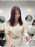 透明感カラー 顔まわりレイヤースタイル