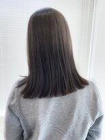 ヘアーアイスカルテット(HAIR ICI QUARTET) 大人可愛いブリーチなし透明感グレージュカラーミディ