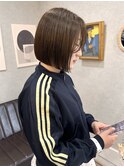 島田/ミニボブ ベージュ 髪質改善カラー 白楽 サイドバング