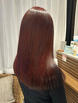 ヘアリゾート粋 新宿三丁目本店 艶髪ストレート/レッドブラウン/セミロング