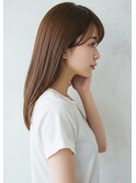 ロングレイヤー30代40代50代サイドバングあり縮毛矯正髪質改善