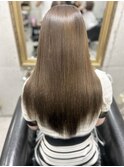 ハイライトカラーくびれヘアアプリコットオレンジ