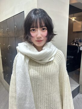 ヘアー アイス ルーチェ(HAIR ICI LUCE) レイヤーボブデザインカラーラベンダーブリーチなし春カラー太田