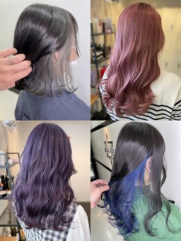 ウィールスター(Wealstar)の写真/【天王寺駅徒歩3分/9時～22時】《ケアブリーチ使用》最旬インナーカラー￥6000/柔らかく透明感のあるカラー!