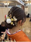 金箔×水引アレンジの上品シニヨン
