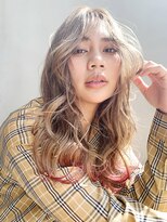 アルバム 銀座(ALBUM GINZA) 透けロング_ココアブラウンフリンジウェーブセシルカット_27707