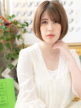 カバーヘア ブリス 川口(COVER HAIR bliss) 外国人風シアカラー切りっぱなしミニボブb川口20代30代40代