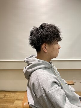 ネイビー(NAVY) お客様スタイル　黒髪マッシュ　スパイキーヘア　韓国マッシュ