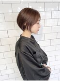 《Blue》#前下がりショート#ヌーディーベージュ#束感