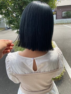 ヘアーブランド ジン フィール(HAIR BRAND Jin feel) ぷつっとボブ×ブルーブラック【松山美容室】