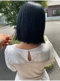 ぷつっとボブ×ブルーブラック【松山美容室】