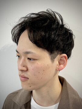 リバティシェアバーバー 銀座(LIBERTY SHARE BARBER) 前髪カバーカットアップバングメンズパーマ/銀座<理容室>