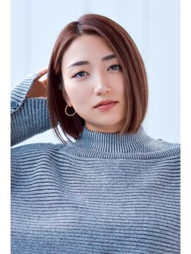 ヘアーサロン ロージー(Hair Salon Rosy) ノーバングツヤカラーボブ_透明感ブラウンベージュ