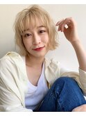 ボブレイヤーショート髪質改善白髪染め