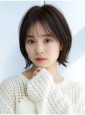 くびレイヤー前髪ありベージュボブ 外はね【AIN.表参道】川原