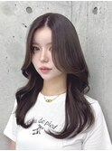 流れるお顔まわりカットくびれヘア＊ココアブラウン＊RINA