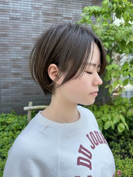 ビューエヒメ(VIEW EHIME) 小顔カットショートボブ大人可愛いアッシュオリーブ20代30代40代