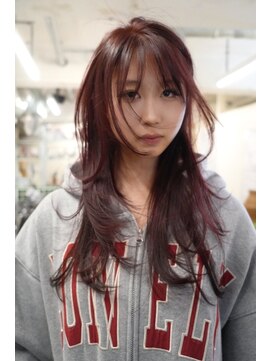 ノラ シブヤ(NORA) ブラウンレッドレッドブラウンハッシュカットウルフカット