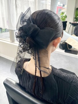 コアブラン 原宿 明治神宮前(CORE blanc) カチモリヘア/リボンアレンジ/パーティセット/お団子ヘア